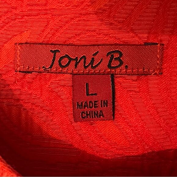 Joni B Orange Textured Cottage Coastal Grandma Jacket NWOT Size L - Picture 9 of 12